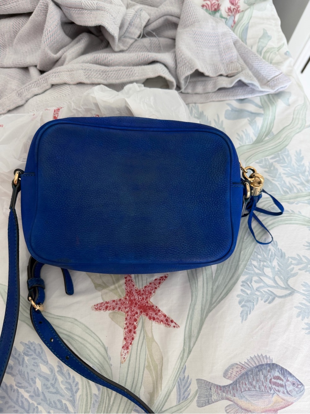 Gucci Royal Blue Soho Disco Pebbled Leather Crossbody - Picture 2 of 7